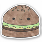 Schattigee lekkere hamburger sticker (Voorkant)