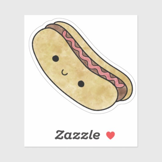 Schattigee lekkere hotdog sticker (Vel)