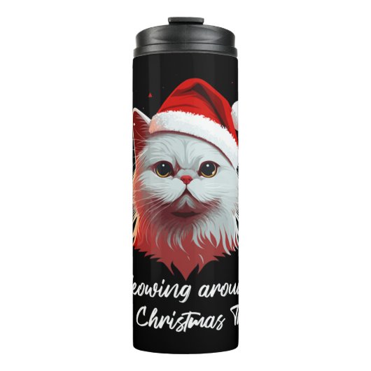 Schattigee Lelijke Kerst Kat Vrouwen Mannen Kinder Thermosbeker (Voorkant)