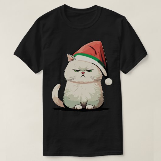 Schattigee lelijke kerstkat cadeau grappige kat ke t-shirt (Design voorkant)
