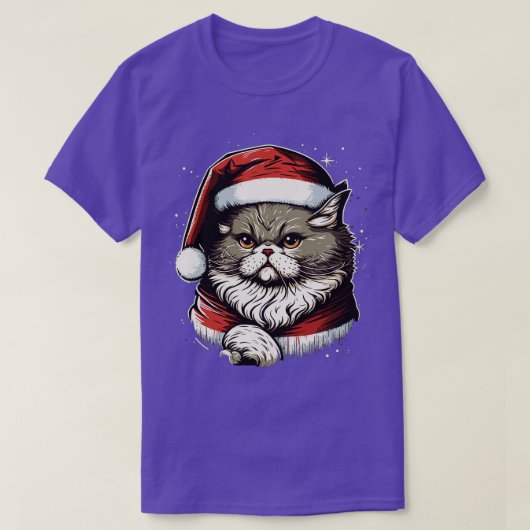 Schattigee lelijke kerstkat cadeau grappige kat ke t-shirt (Design voorkant)