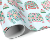 Schattigee lelijke kersttruien cadeaupapier (Rol Hoek)