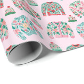 Schattigee lelijke kersttruien cadeaupapier (Rol Hoek)