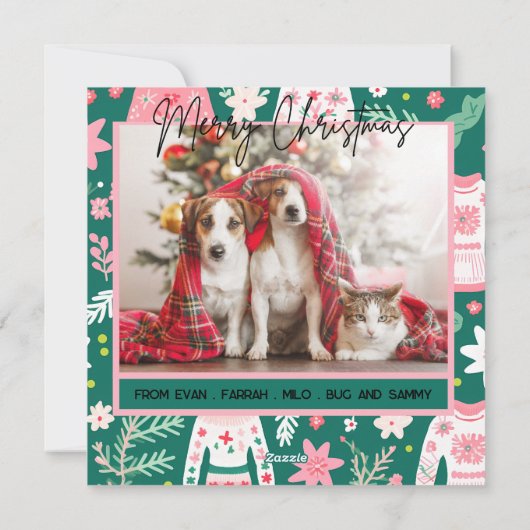 Schattigee lelijke trui eerste kerst getrouwd feestdagenkaart (Achterkant)