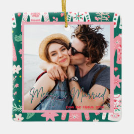 Schattigee lelijke trui eerste kerst getrouwd keramisch ornament