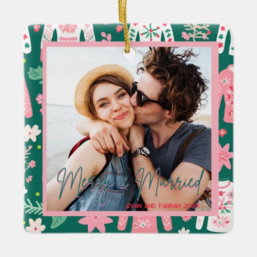 Schattigee lelijke trui eerste kerst getrouwd keramisch ornament (Voorkant)