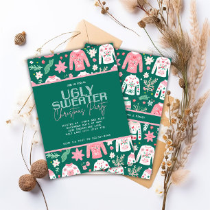 Schattigee lelijke trui kerstfeest aankondiging