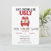 Schattigee lelijke trui kerstfeest kaart (Staand voorkant)