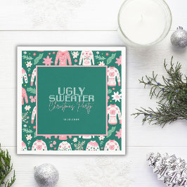 Schattigee lelijke trui kerstfeest servet