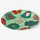 Schattigee lelijke trui seizoen papieren bordje (Gekanteld)