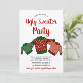 Schattigee lelijke trui winter candy cane feestdag kaart (Staand voorkant)