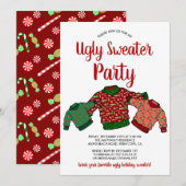 Schattigee lelijke trui winter candy cane feestdag kaart (Voorkant / Achterkant)