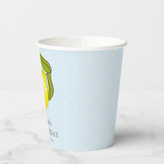 Schattigee Lemon 1e Verjaardag Blue Paper Cups Papieren Bekers (Links)