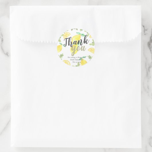 Schattigee Lemon Babyshower Party Favor stickers (Tas)