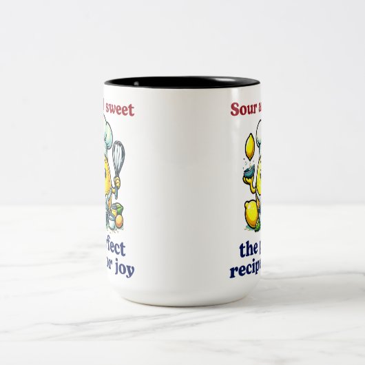Schattigee Lemon Chef Bakken Joyful Delights Tweekleurige Koffiemok (Center)