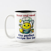 Schattigee Lemon Chef Bakken Joyful Delights Tweekleurige Koffiemok (Links)