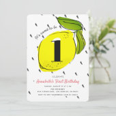 Schattigee Lemon Citrus White verjaardagsfeest uit Kaart (Staand voorkant)