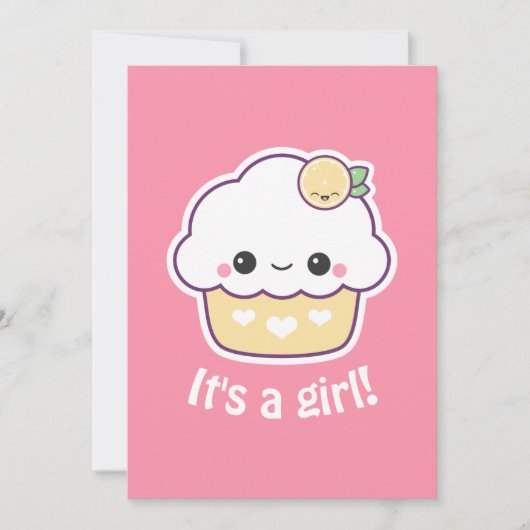 Schattigee Lemon Cupcake Baby Shower Uitnodigingen (Voorkant)