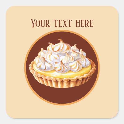 Schattigee Lemon Meringue Pie toevoegen bericht Vierkante Sticker (Voorkant)