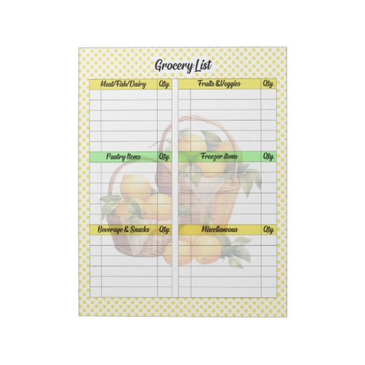 Schattigee Lemon Pie boodschappenlijst Notitieblok (Linkerzijde)