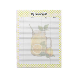 Schattigee Lemon Pie boodschappenlijst Notitieblok