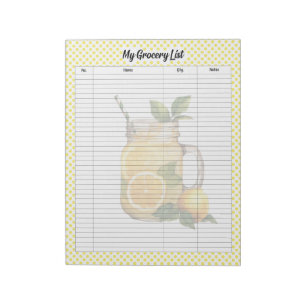 Schattigee Lemon Pie boodschappenlijst Notitieblok