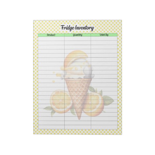 Schattigee Lemon Pie Pantry Inventarislijst Notitieblok (Linkerzijde)