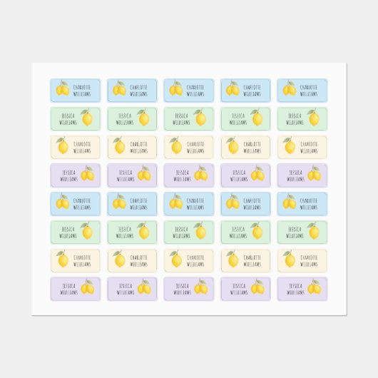 Schattigee Lemon Summer Terug naar School Kleding  Labels (Vel)