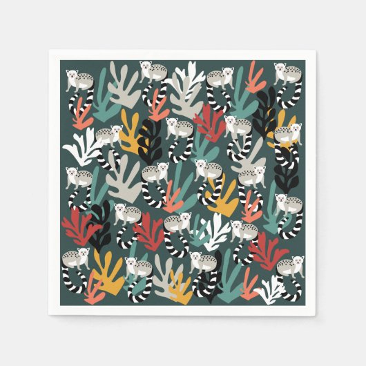 Schattigee Lemur Papieren servetten (Voorkant)