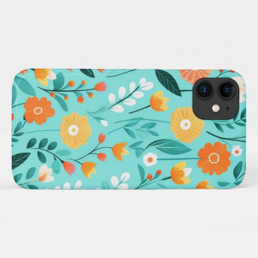 Schattigee lente bloemenkleurrijke wilde bloemmoti Case-Mate iPhone case (Achterkant (horizontaal))