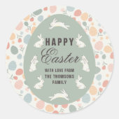 Schattigee lente konijntjes blij Pasen Ronde Sticker (Voorkant)