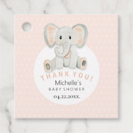 Schattigee Lente Olifant Waterverf Illustratie Bedankjes Labels