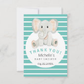 Schattigee Lente Olifant Waterverf Illustratie Bedankkaart (Voorkant)