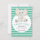 Schattigee Lente Olifant Waterverf Illustratie Bedankkaart (Voorkant)