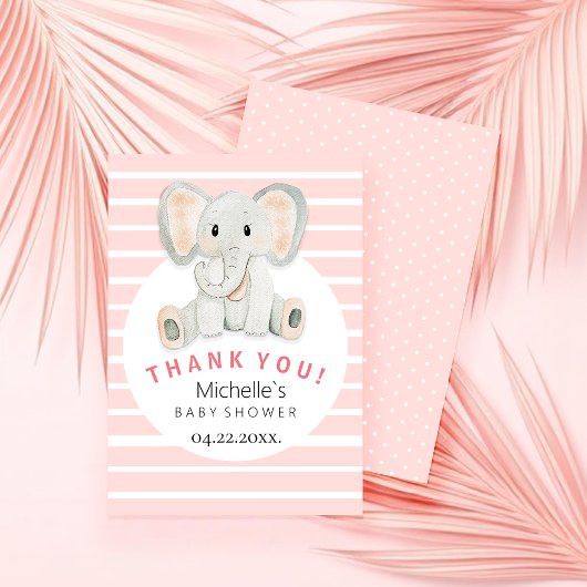 Schattigee Lente Olifant Waterverf Illustratie Bedankkaart