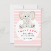 Schattigee Lente Olifant Waterverf Illustratie Bedankkaart (Voorkant)