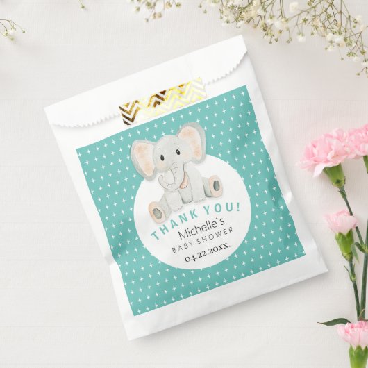 Schattigee Lente Olifant Waterverf Illustratie Bedankzakje (Gezegeld)