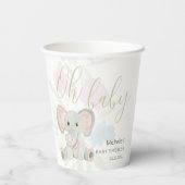 Schattigee Lente Olifant Waterverf Illustratie Papieren Bekers (Achterkant)