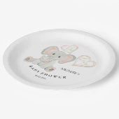 Schattigee Lente Olifant Waterverf Illustratie Papieren Bordje (Gekanteld)