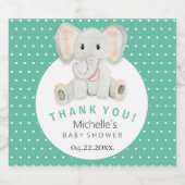 Schattigee Lente Olifant Waterverf Illustratie Sparkling Wijnetiket (Enkel label)