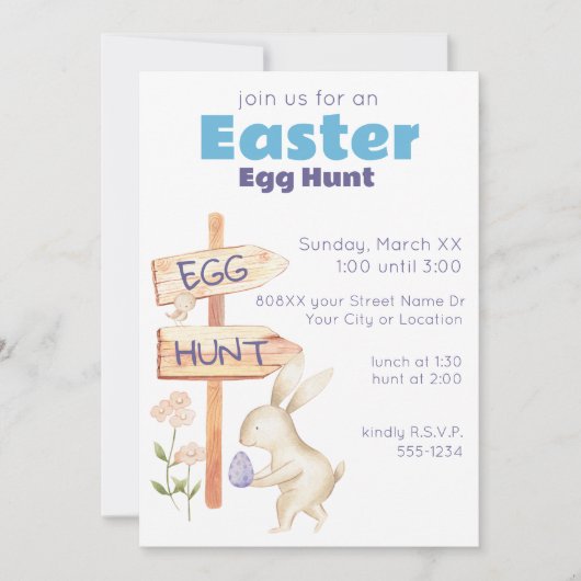 Schattigee lente paaseierjacht kaart (Voorkant)