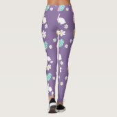 Schattigee lente paashaas bloemmotief eierjacht leggings (Achterkant)