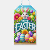 Schattigee lente/paashaas met ei cadeaulabel (Voorkant)