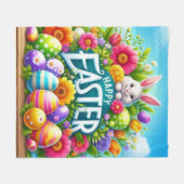 Schattigee lente/paashaas met ei fleece deken (Voorkant (Horizontaal))