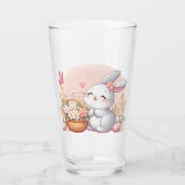 Schattigee lente/paashaas met ei glas (Voorkant)