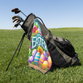 Schattigee lente/paashaas met ei golfhanddoek (Groen)
