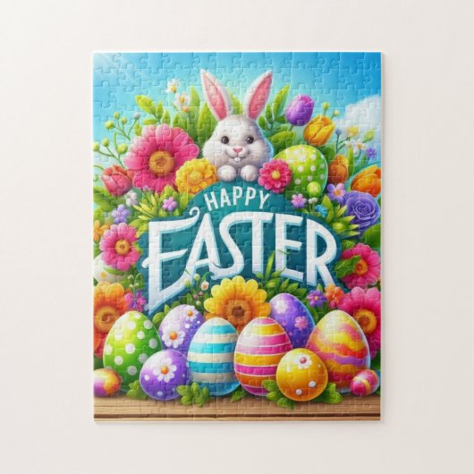 Schattigee lente/paashaas met ei legpuzzel (Verticaal)