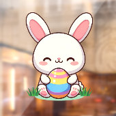 Schattigee lente/paashaas met ei raamsticker (Vel 2)