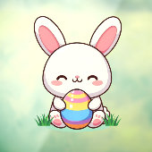 Schattigee lente/paashaas met ei raamsticker (Vel 3)