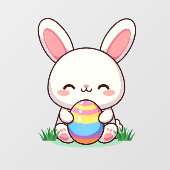 Schattigee lente/paashaas met ei raamsticker (Vel)